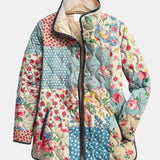 Chloé Virágos Párnázott Patchwork Kabát