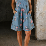Marina | Virágmintás farmer overall