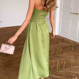 Liora | Elegáns Midi Ruha Pántok Nélkül