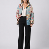 Chloé Virágos Párnázott Patchwork Kabát