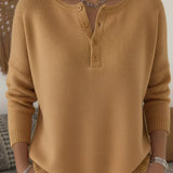 Ernesta | Gombos Henley pulóver