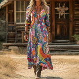 Maria - Hosszú Ujjú Vintage Inspirálta Kényelmi Ruha