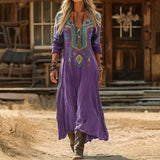 Maria - Hosszú Ujjú Vintage Stílusú Casual Ruha
