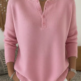 Ernesta | Gombos Henley pulóver