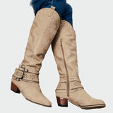 Retro bőr cowboy csizma