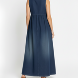 Kamila - Vintage koptatott farmer maxi ruha