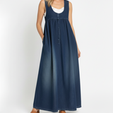 Kamila - Vintage koptatott farmer maxi ruha
