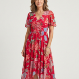 Chloé | Absztrakt Mintás Midi Ruha
