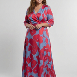 Marie | Virágos, háromnegyedes ujjú maxi ruha